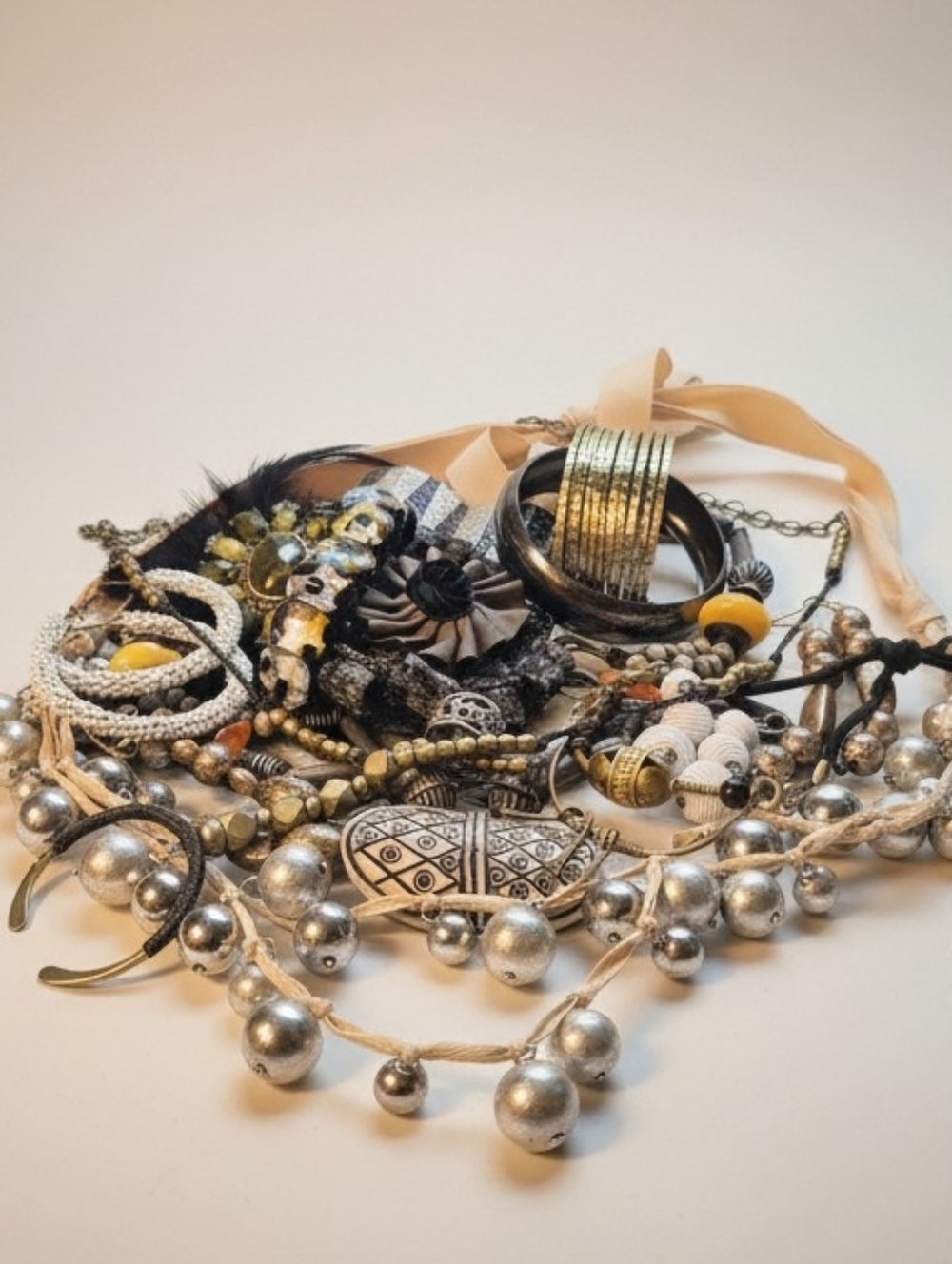 Large Lot Custom Vintage to Now Metal Edgy Brutalist Maximalist Jewelry 16 piece